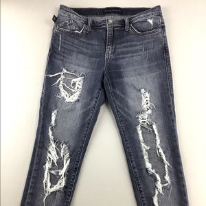 Rock Republic Indee Heavily Distressed Jeans 30/33 Factory Ripped Holes